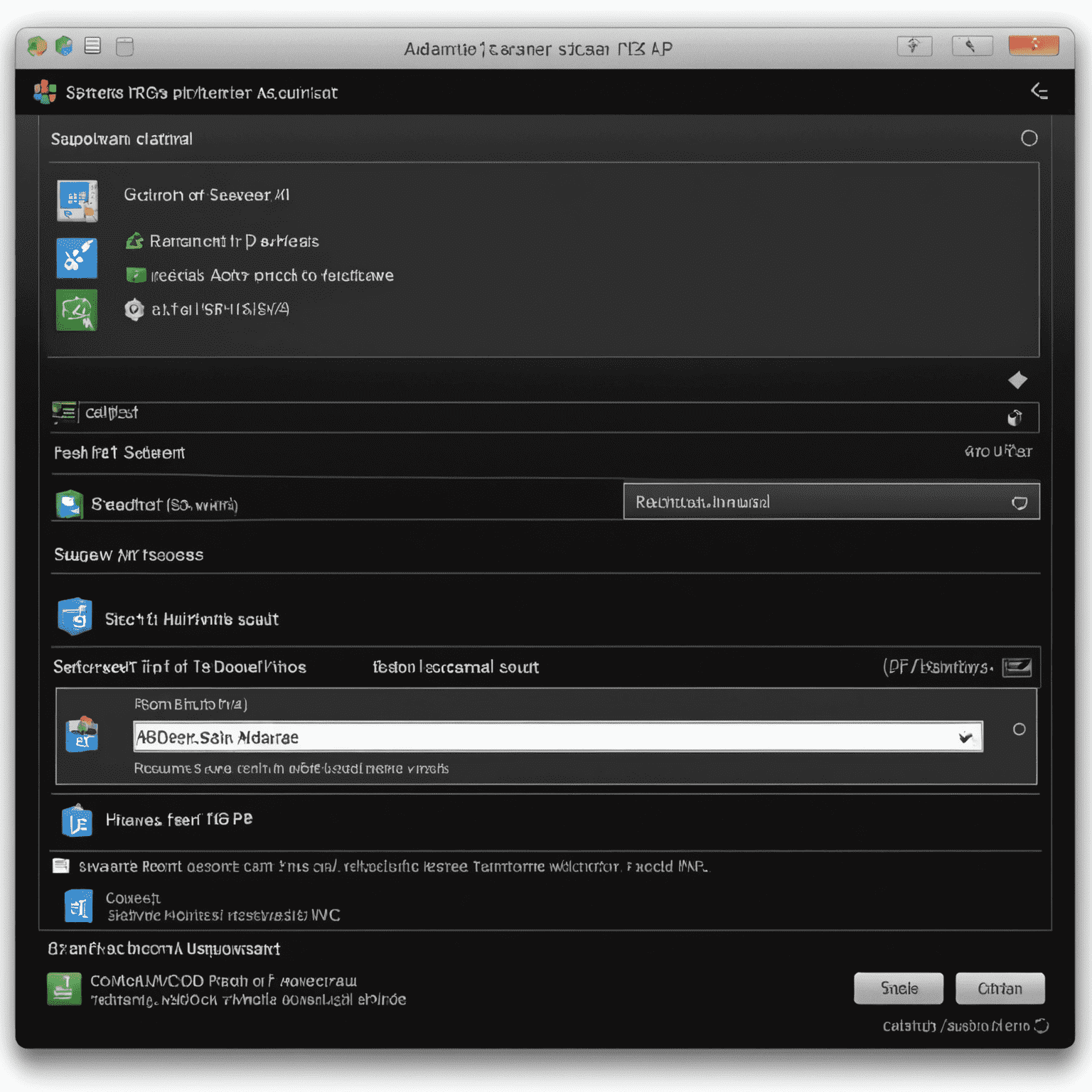 Écran d'Advanced IP Scanner montrant les options d'accès à distance pour un appareil sélectionné, incluant RDP, VNC et SSH